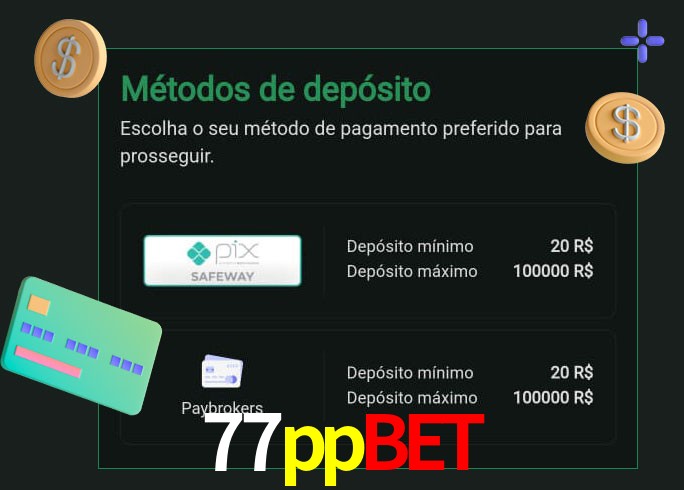 O cassino 77ppbet oferece uma grande variedade de métodos de pagamento